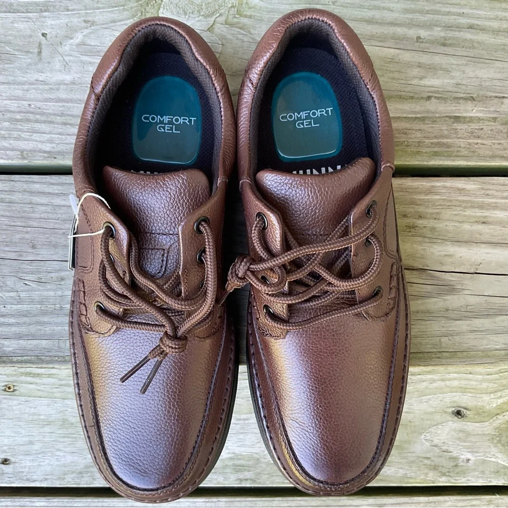 Nunn Bush Leather Oxfords Lace Up Comfort Gel Men’s 10 M Pebbled Dress Casual